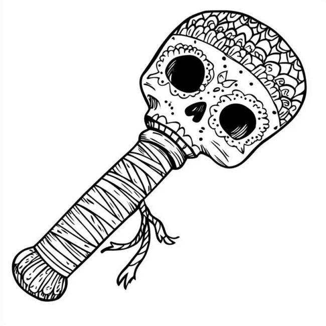 chocalho mexicano para imprimir e colorir em png 13