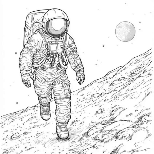homem na lua para imprimir e colorir em desenhos 8