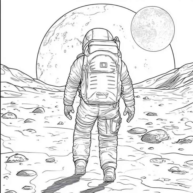 homem na lua para imprimir e colorir em desenhos 9