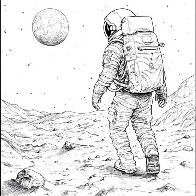 homem na lua para imprimir e colorir em desenhos 6