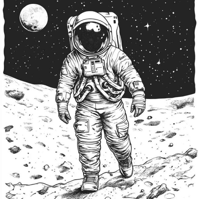 homem na lua para imprimir e colorir em desenhos 7