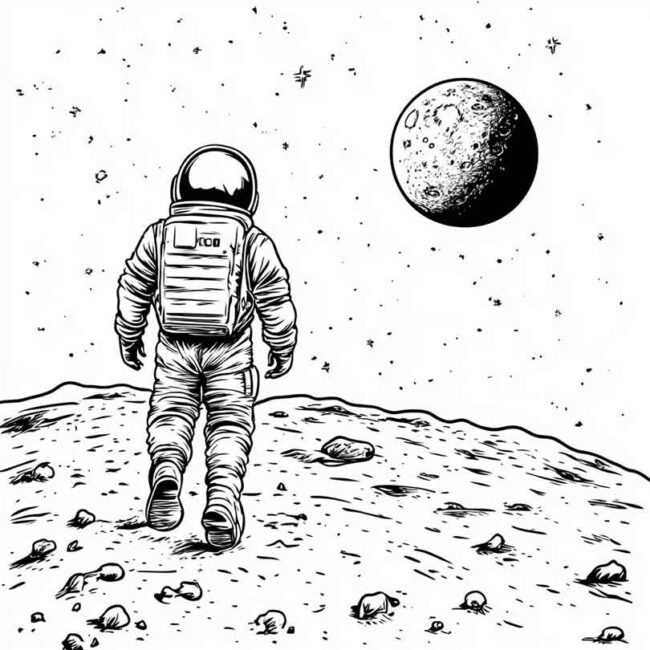 homem na lua para imprimir e colorir em desenhos 36