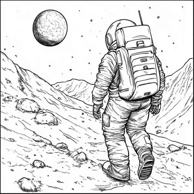 homem na lua para imprimir e colorir em desenhos 5