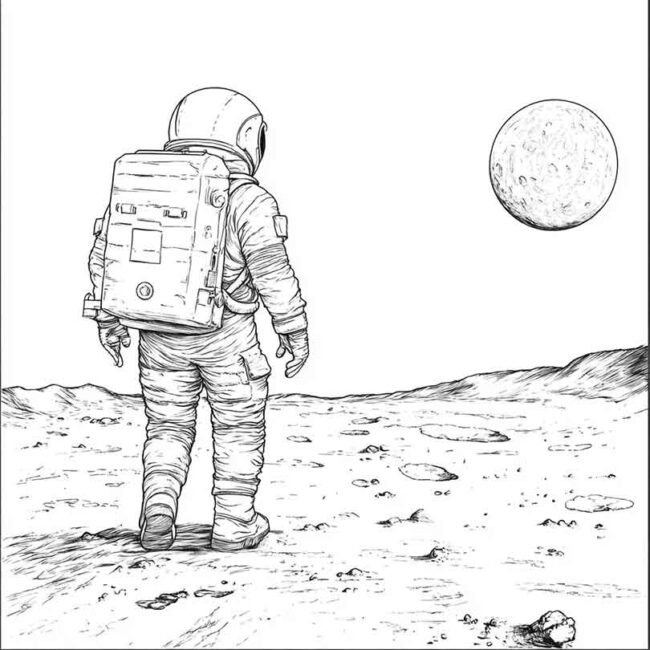 homem na lua para imprimir e colorir em desenhos 38