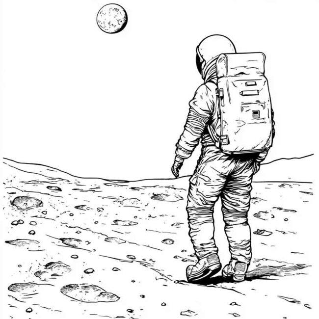 homem na lua para imprimir e colorir em desenhos 47