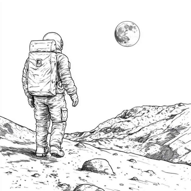 homem na lua para imprimir e colorir em desenhos 31
