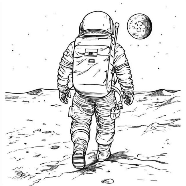 homem na lua para imprimir e colorir em desenhos 39