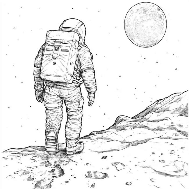 homem na lua para imprimir e colorir em desenhos 22