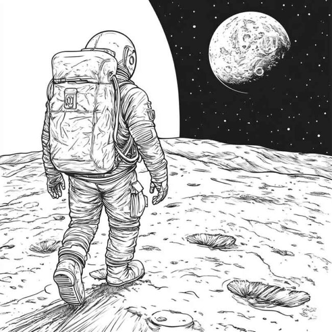 homem na lua para imprimir e colorir em desenhos 4