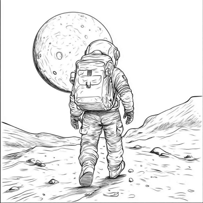homem na lua para imprimir e colorir em desenhos 29