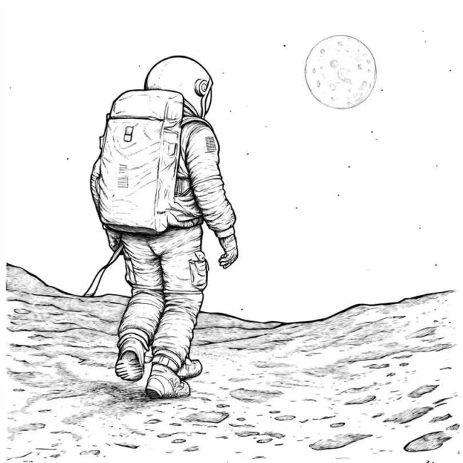 homem na lua para imprimir e colorir em desenhos 37