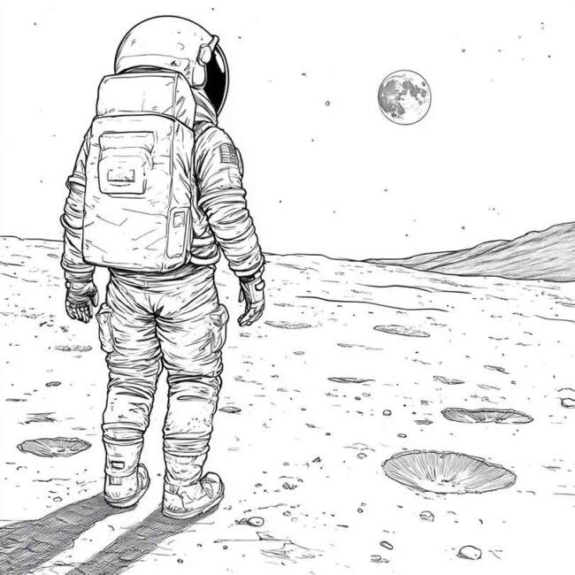homem na lua para imprimir e colorir em desenhos 21