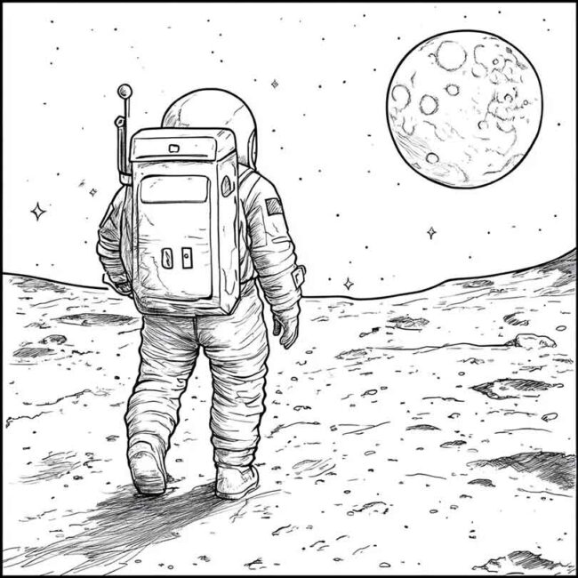 homem na lua para imprimir e colorir em desenhos 24