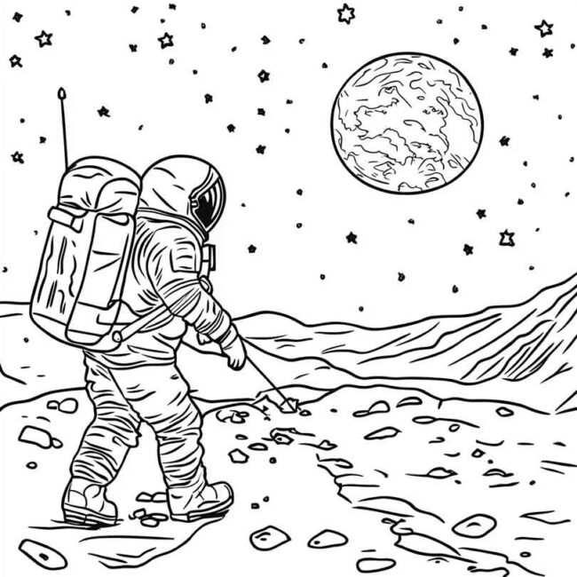 homem na lua para imprimir e colorir em desenhos 41