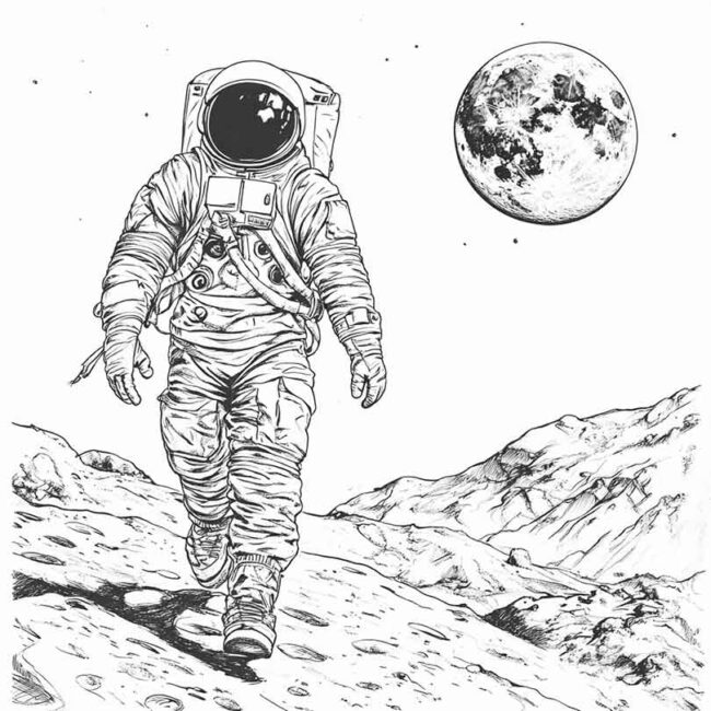 homem na lua para imprimir e colorir em desenhos 2