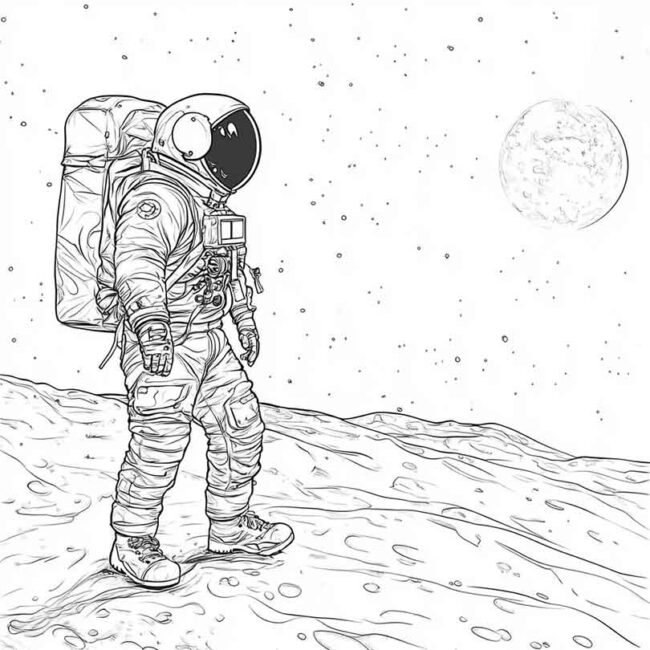 homem na lua para imprimir e colorir em desenhos 12