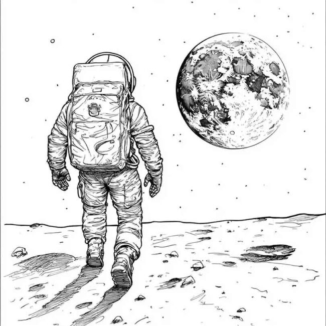 homem na lua para imprimir e colorir em desenhos 13