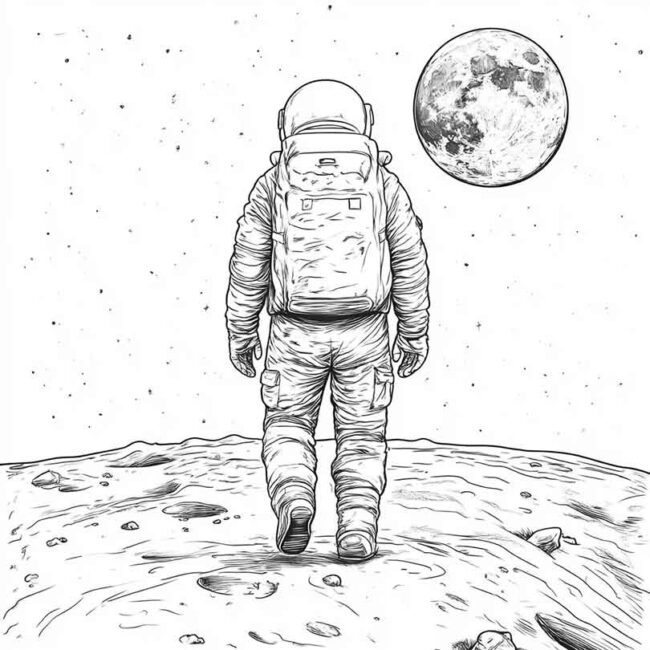homem na lua para imprimir e colorir em desenhos 17