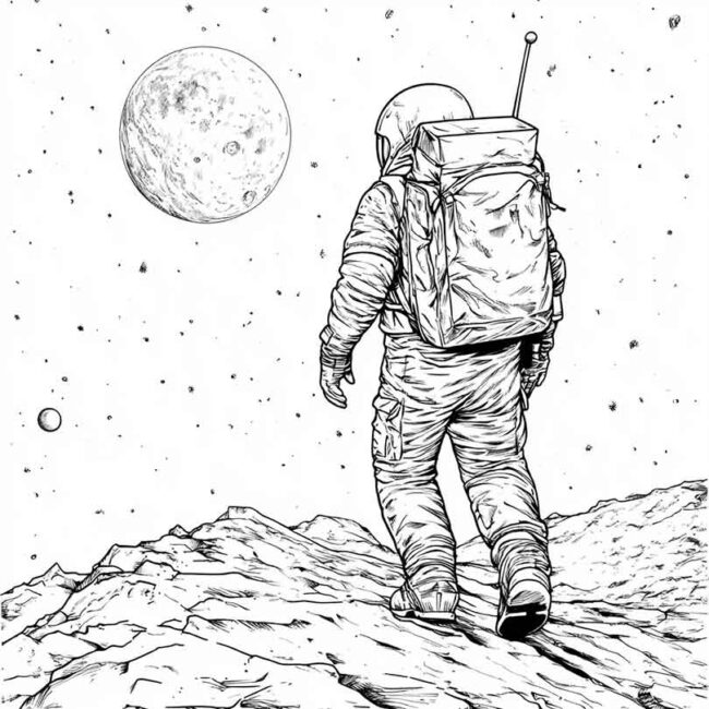 homem na lua para imprimir e colorir em desenhos 11