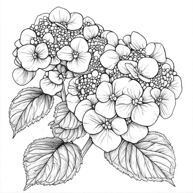 desenhos de hortencias para imprimir e colorir em casa 9