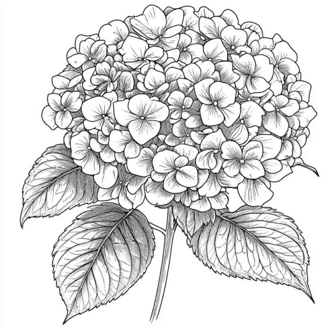 desenhos de hortencias para imprimir e colorir em casa 6