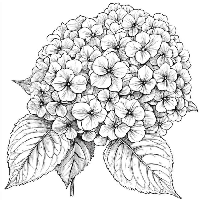 desenhos de hortencias para imprimir e colorir em casa 5