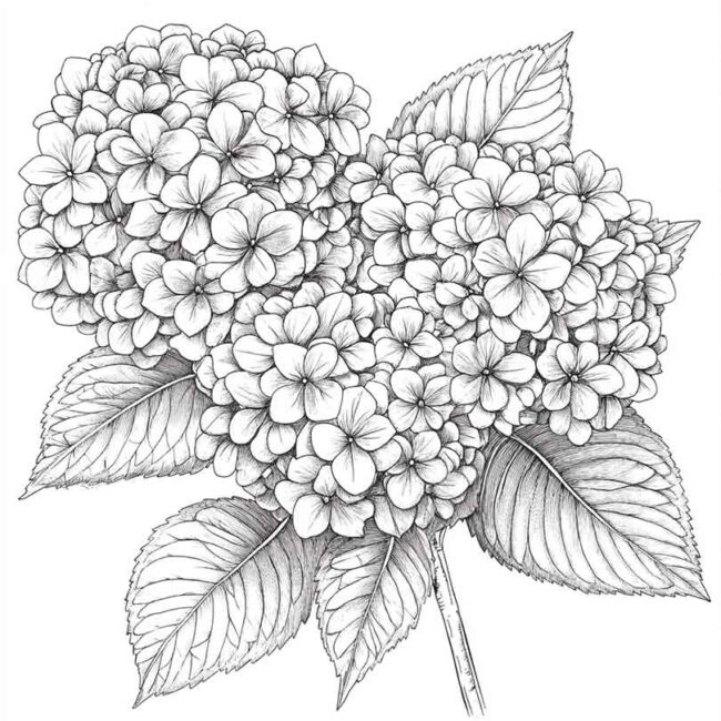desenhos de hortencias para imprimir e colorir em casa 4