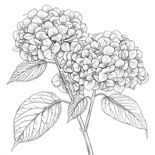desenhos de hortencias para imprimir e colorir em casa 20