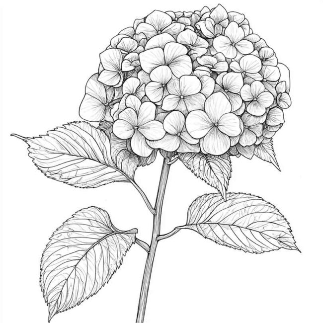 desenhos de hortencias para imprimir e colorir em casa 22