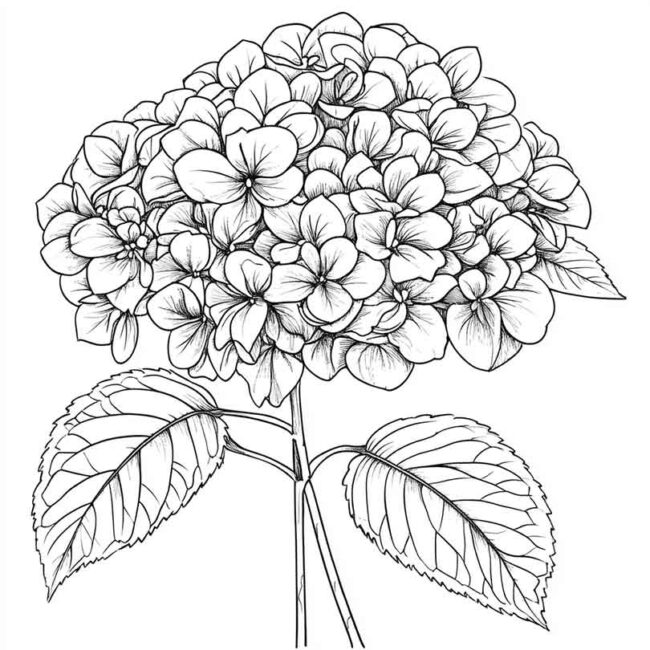 desenhos de hortencias para imprimir e colorir em casa 1