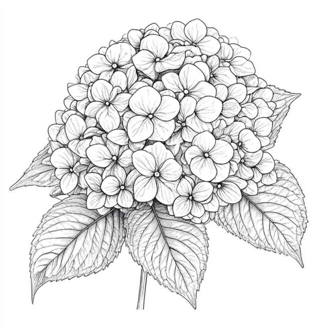 desenhos de hortencias para imprimir e colorir em casa 16