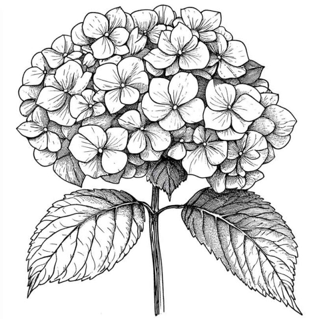 desenhos de hortencias para imprimir e colorir em casa 15