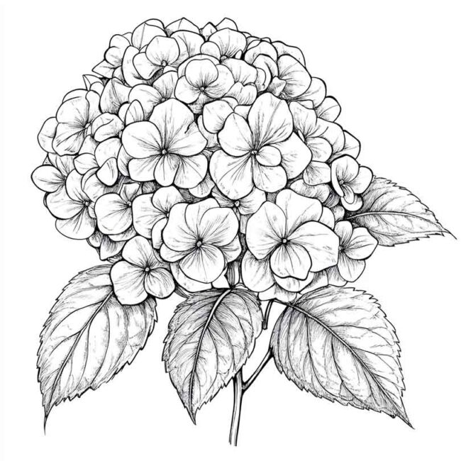 desenhos de hortencias para imprimir e colorir em casa 18