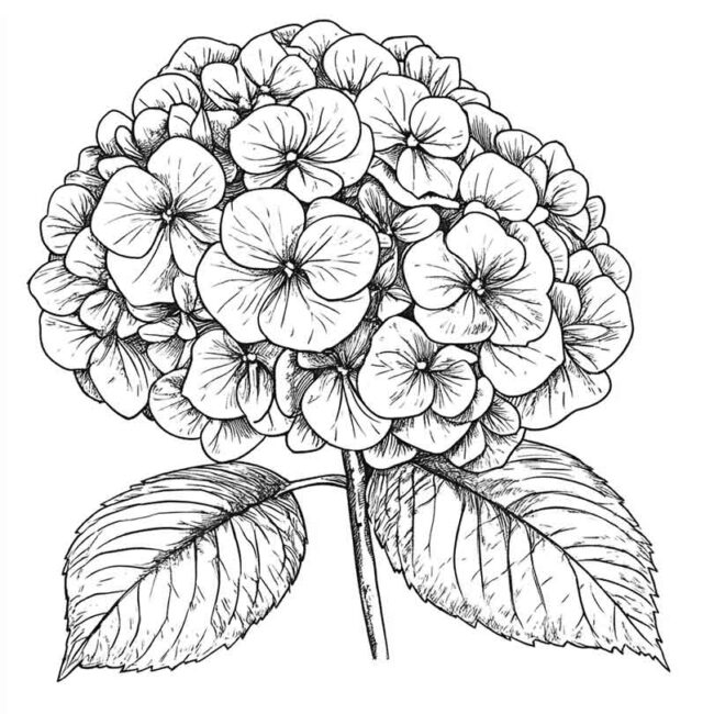 desenhos de hortencias para imprimir e colorir em casa 21