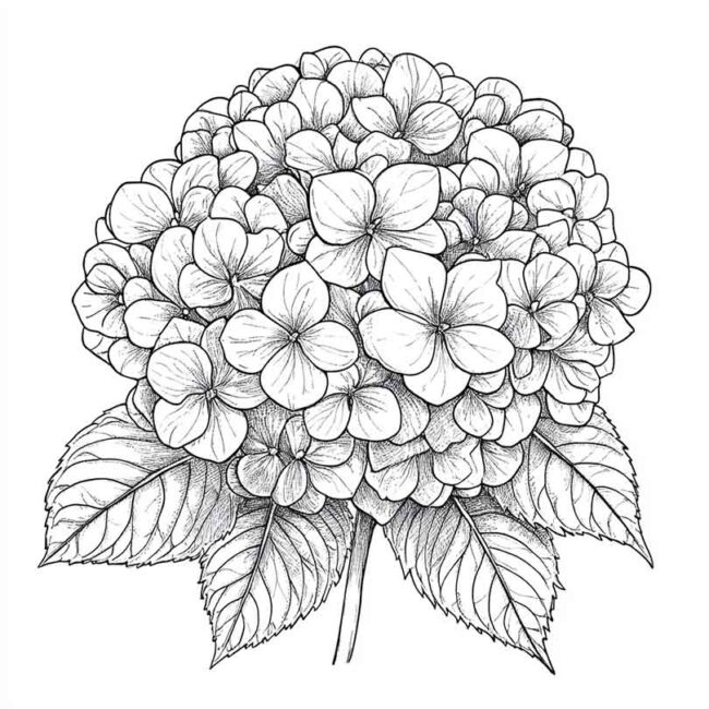 desenhos de hortencias para imprimir e colorir em casa 17