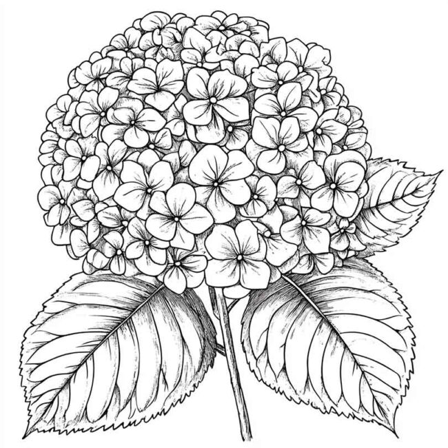 desenhos de hortencias para imprimir e colorir em casa 10