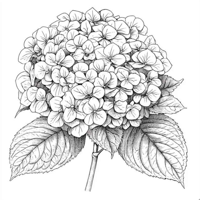 desenhos de hortencias para imprimir e colorir em casa 13