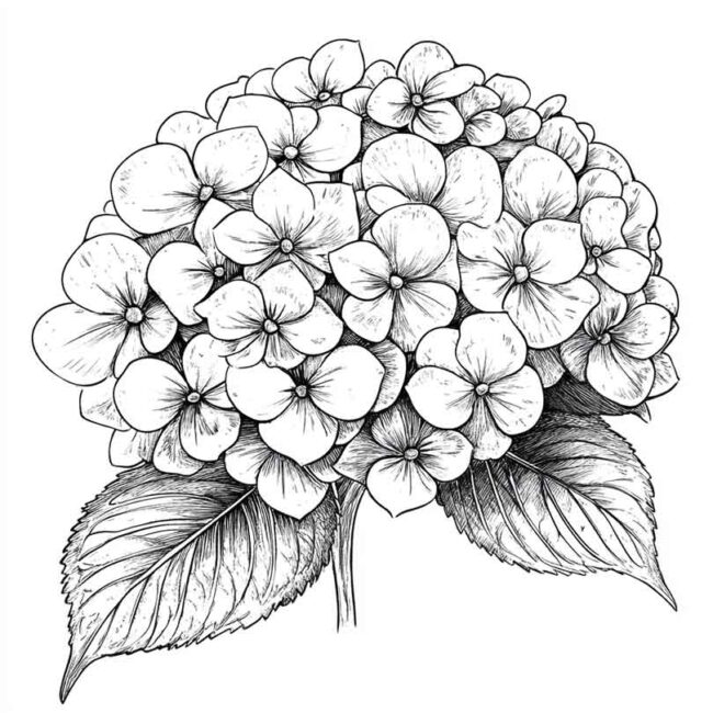 desenhos de hortencias para imprimir e colorir em casa 19