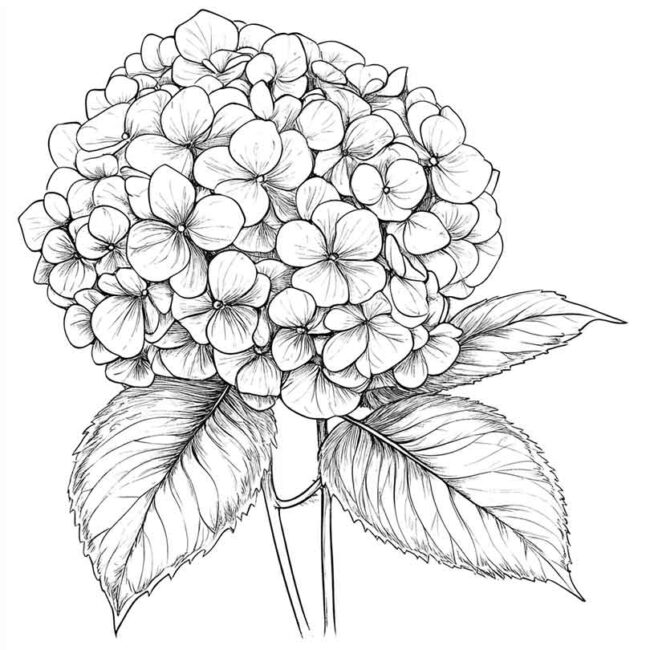 desenhos de hortencias para imprimir e colorir em casa 23