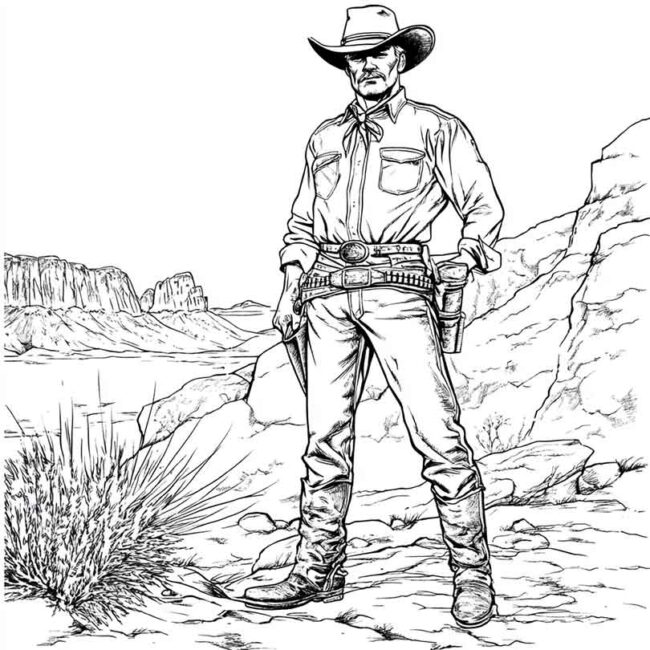 desenhos de faroeste para imprimir e colorir pintar png 73