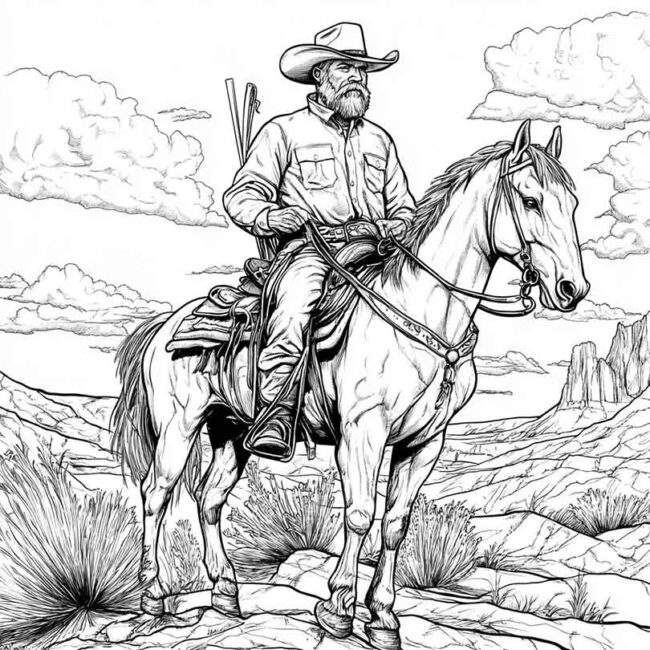 desenhos de faroeste para imprimir e colorir pintar png 42