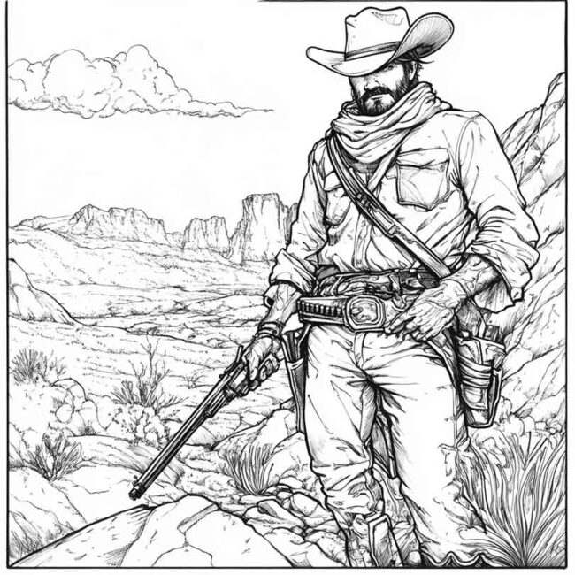 desenhos de faroeste para imprimir e colorir pintar png 45