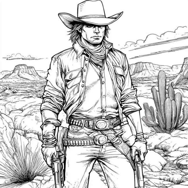 desenhos de faroeste para imprimir e colorir pintar png 51