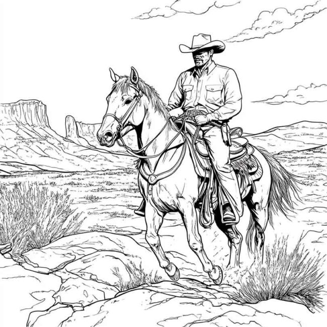 desenhos de faroeste para imprimir e colorir pintar png 65
