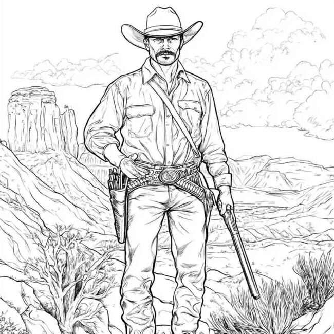 desenhos de faroeste para imprimir e colorir pintar png 55