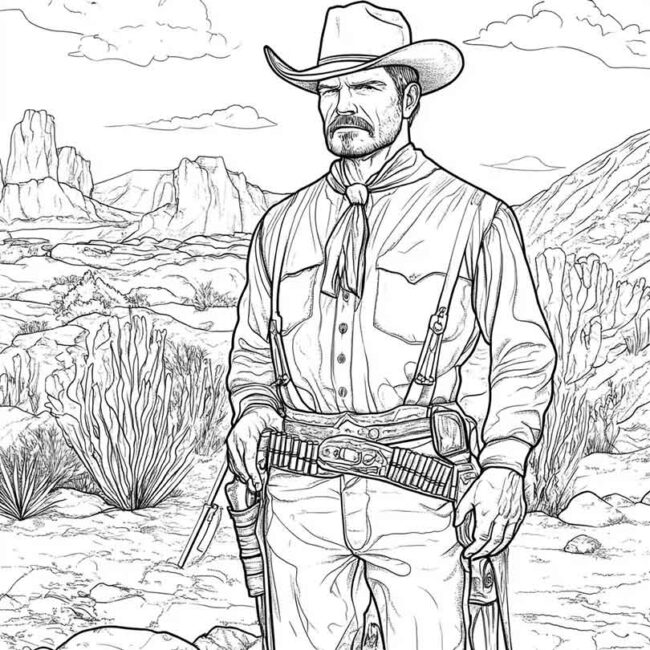 desenhos de faroeste para imprimir e colorir pintar png 49