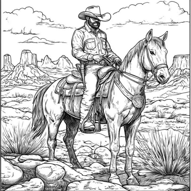 desenhos de faroeste para imprimir e colorir pintar png 39