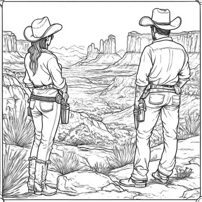 desenhos de faroeste para imprimir e colorir pintar png 40
