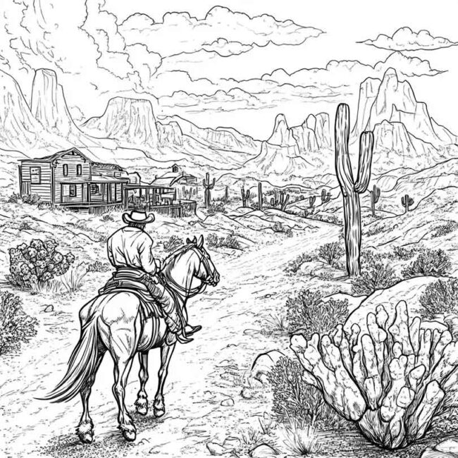 desenhos de faroeste para imprimir e colorir pintar png 35