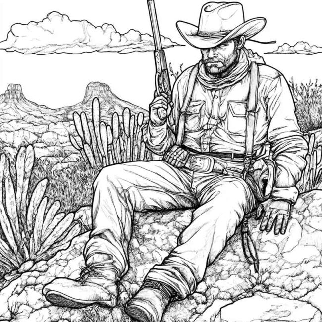 desenhos de faroeste para imprimir e colorir pintar png 37